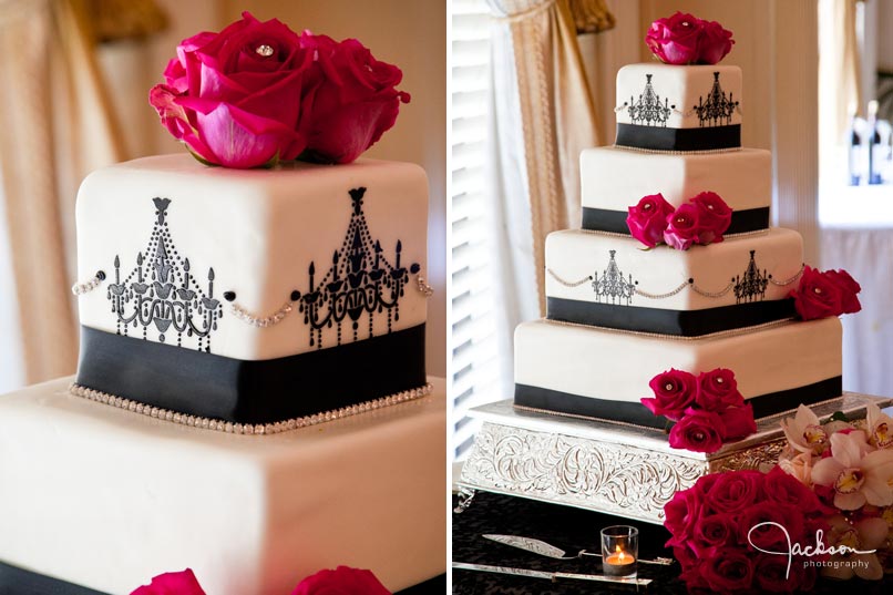 exquisite red and black wedding cakes