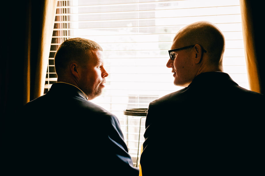 groom and best man at the grand historic venue