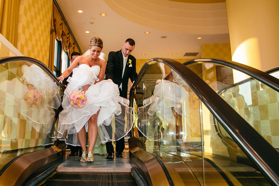 baltimore marriott waterfront bridal party on elevator