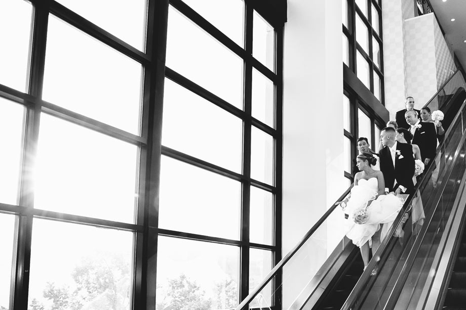 baltimore marriott waterfront bridal party on elevator