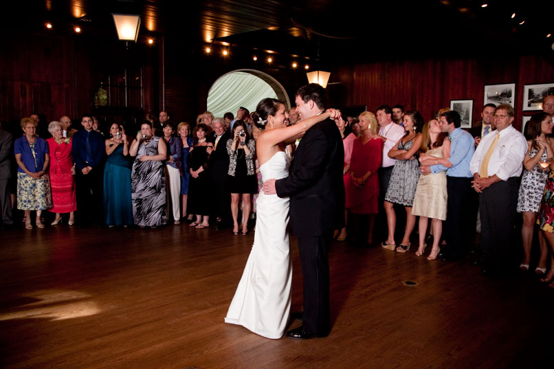 bride and groom dancing