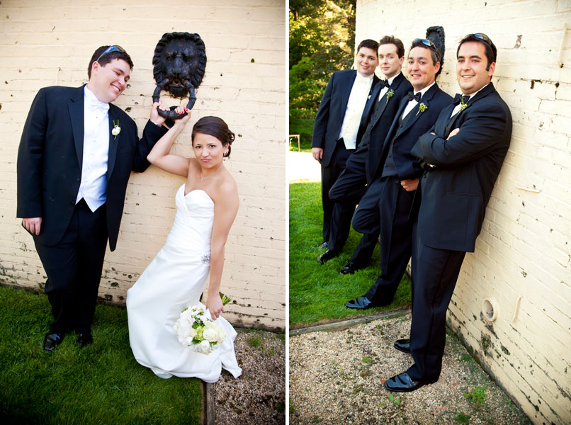 bride and groom and groomsmen