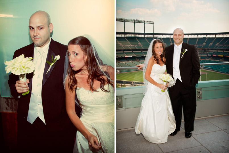 bride and groom camden yards