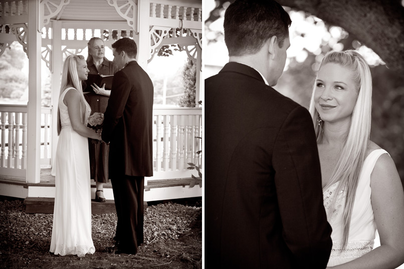 Bride and Groom at gazebo for ceremony