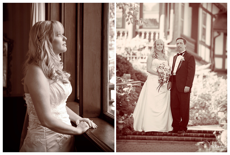 bride and groom sepia