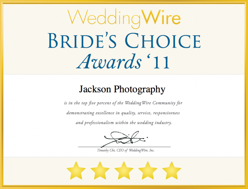 WeddingWire Bride's Choice Award 2011