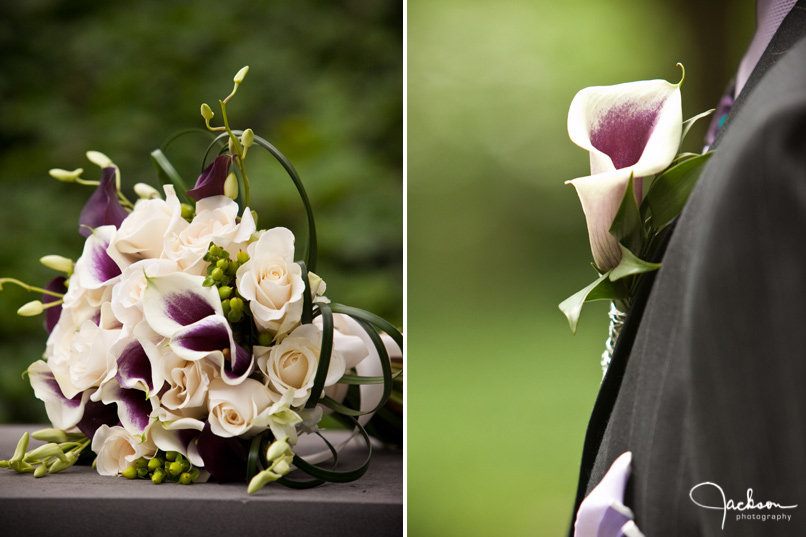 Purple and White Calla Lilies