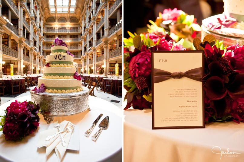 cake and invitation at peabody library