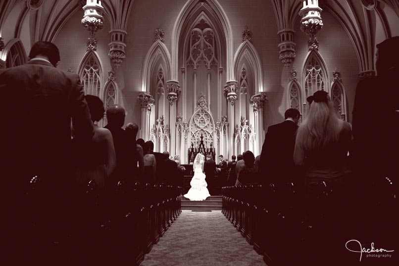 sepia toned wedding ceremony