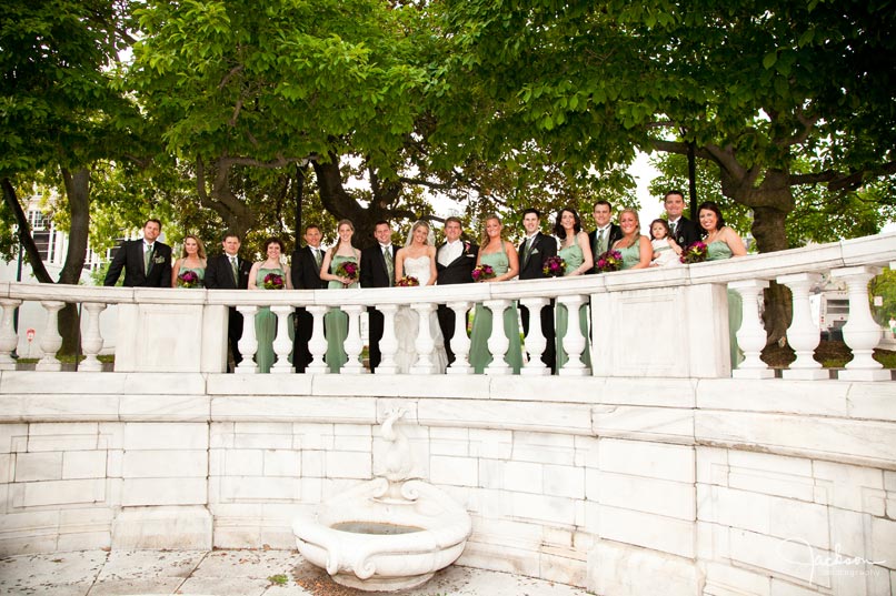 bridal party in mount vernon square