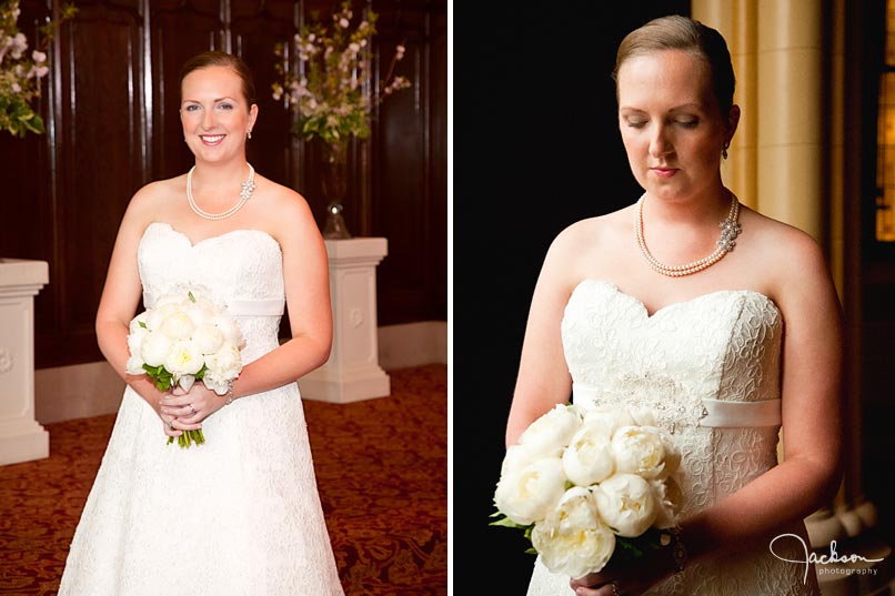 bride posing by window light