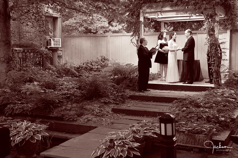 chase court courtyard wedding ceremony