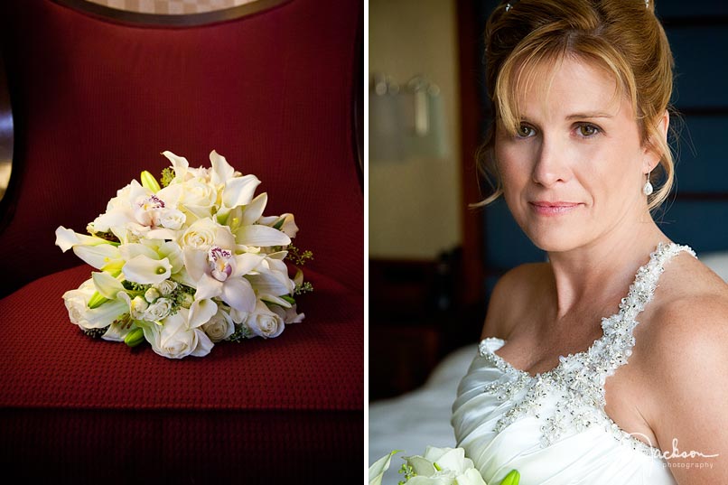 bride and flowers