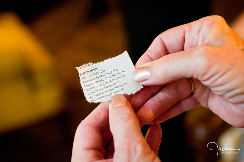 bride holding horoscope