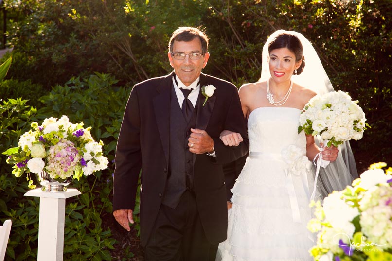 bride and father walking down aisle