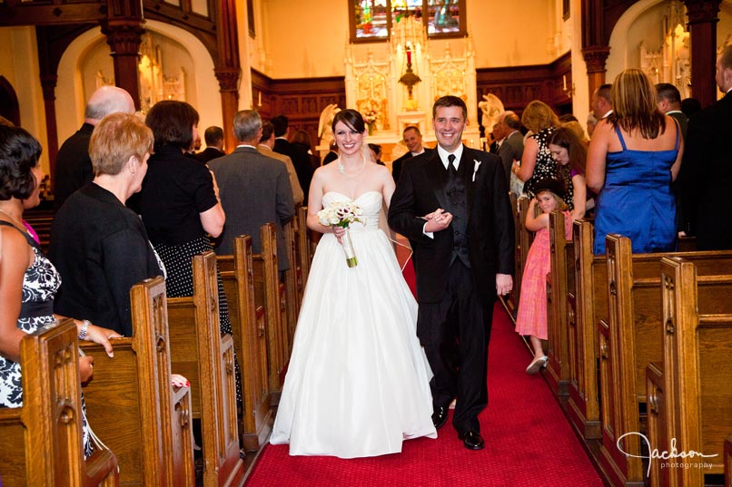 bride and groom leaving ceremony