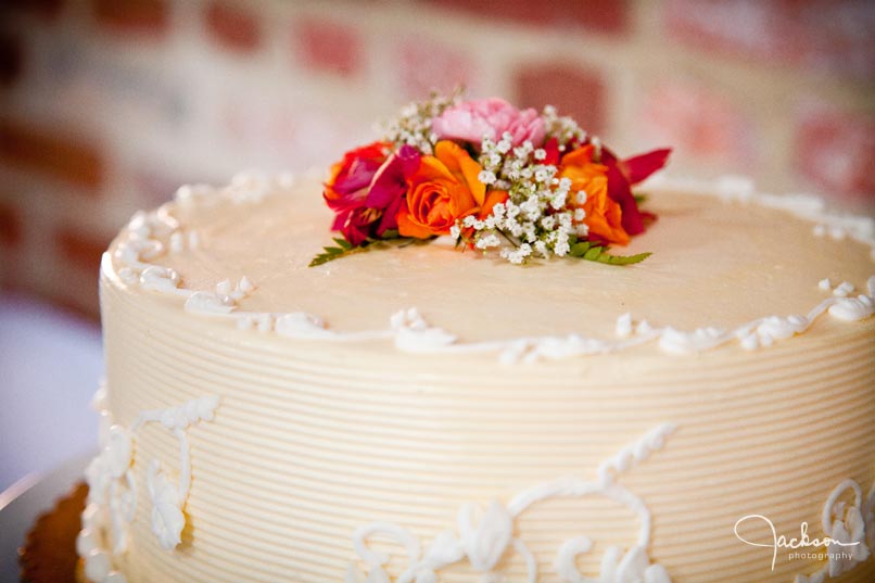 close up on flowers cake