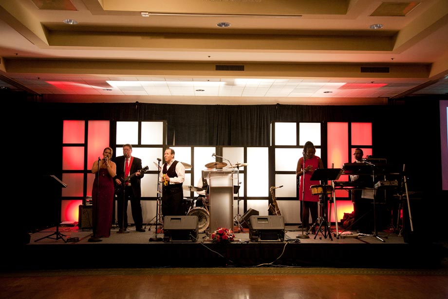 band playing at the heart ball