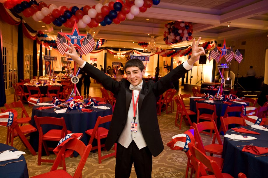 mitzvah boy at party