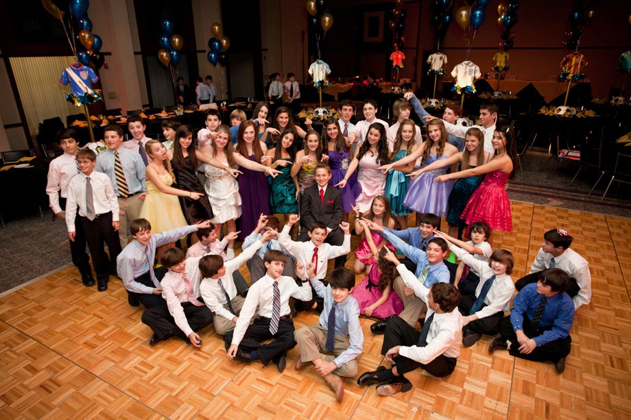 group shot of kids at mitzvah