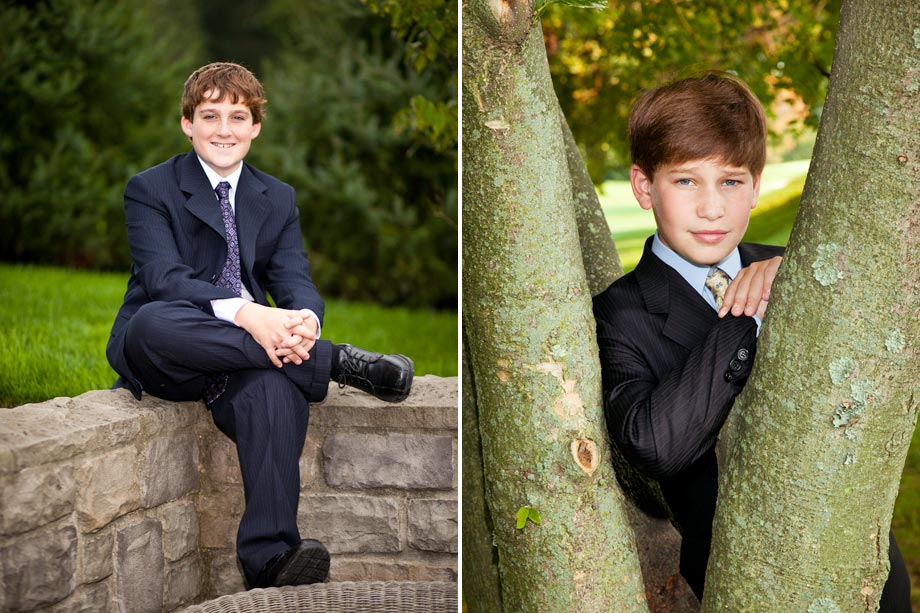 portrait of young boys in suits