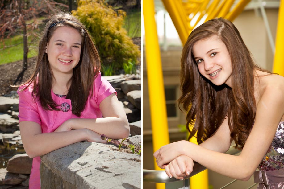 girl portrait in pink and yellow