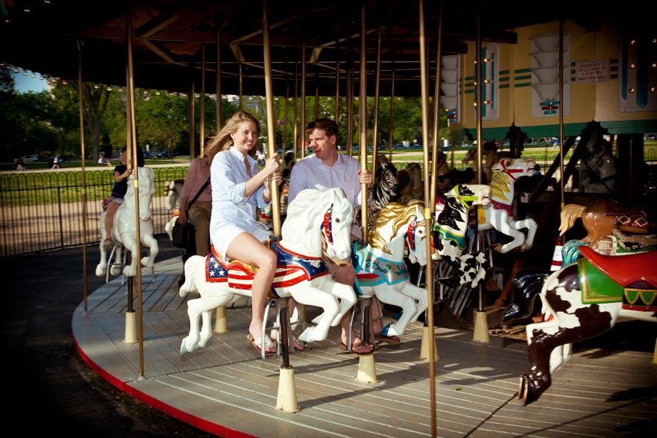 couple riding carousel in washington dc