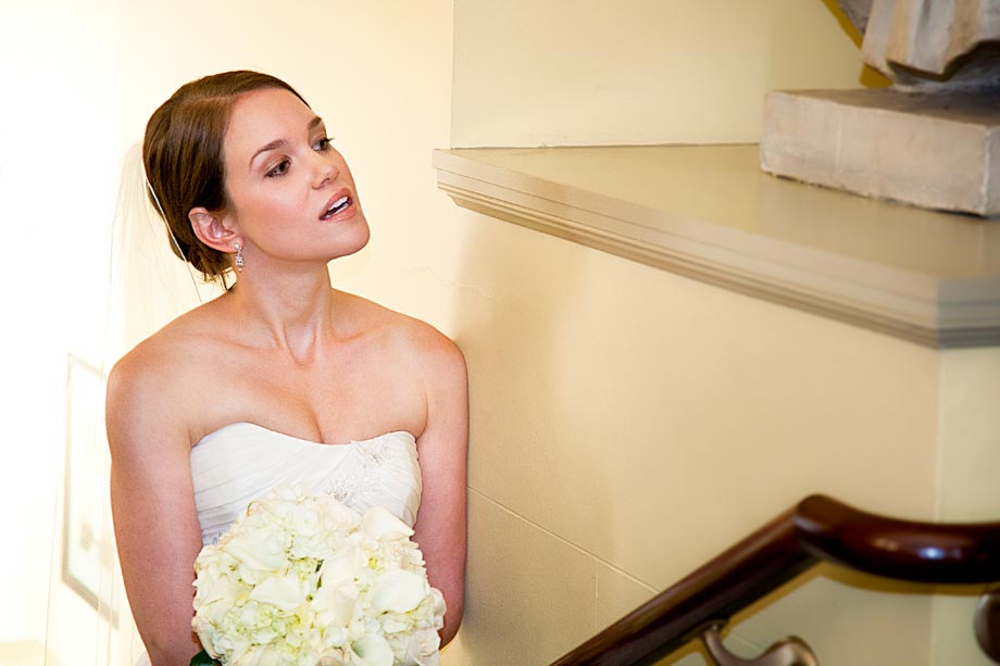 bride waiting to go down aisle