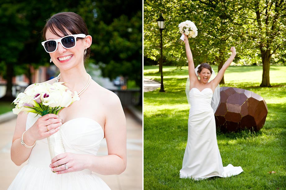 bride wearing sunglasses