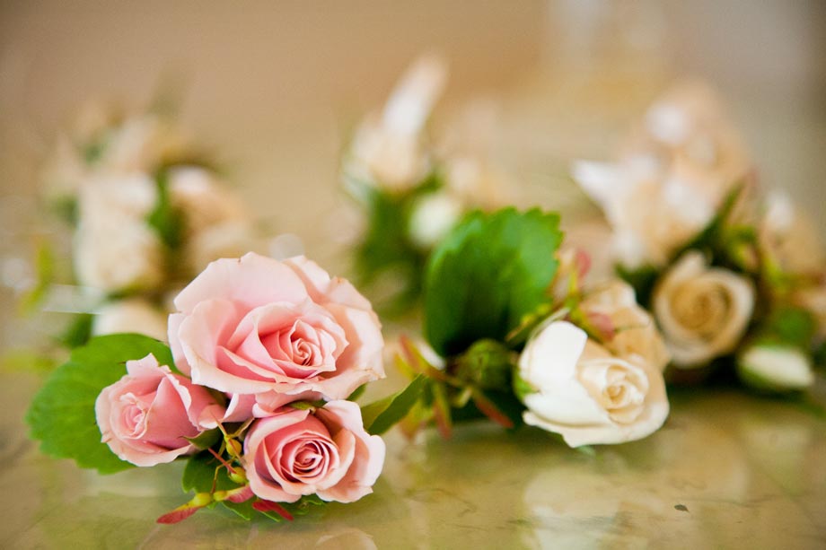 boutonnieres pink and green