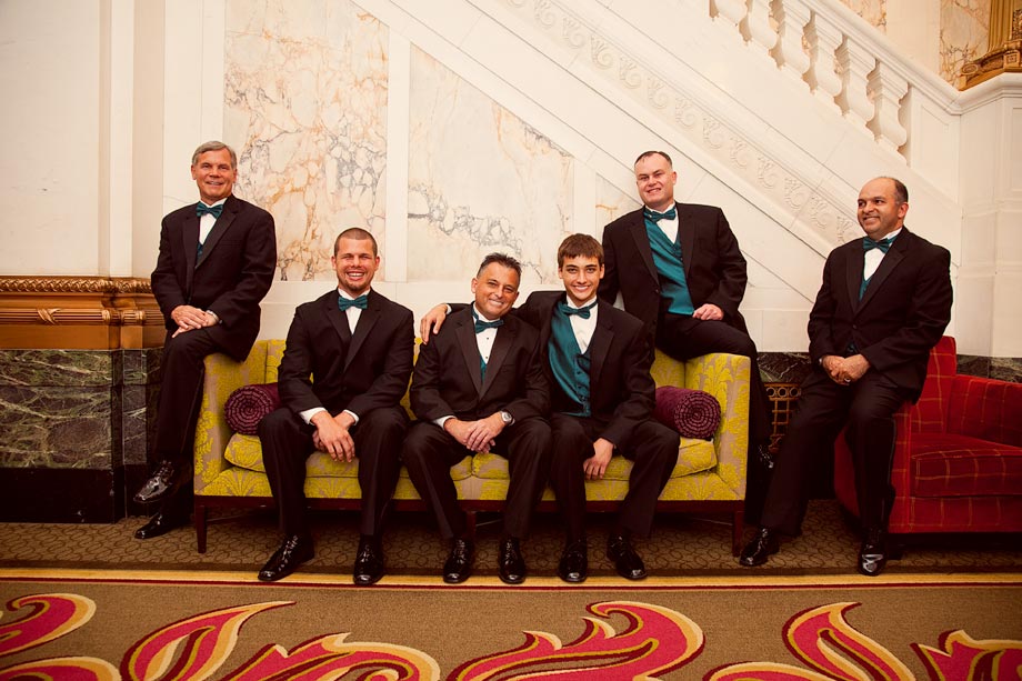 groomsmen at hotel monaco