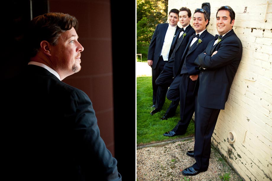 groom looking out the door