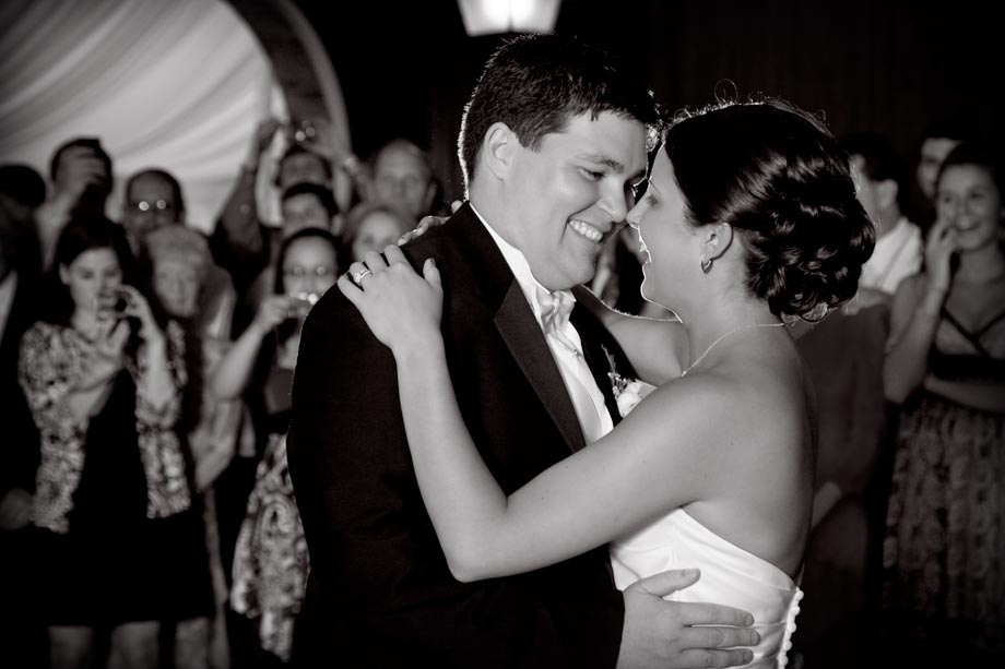 bride and groom first dance