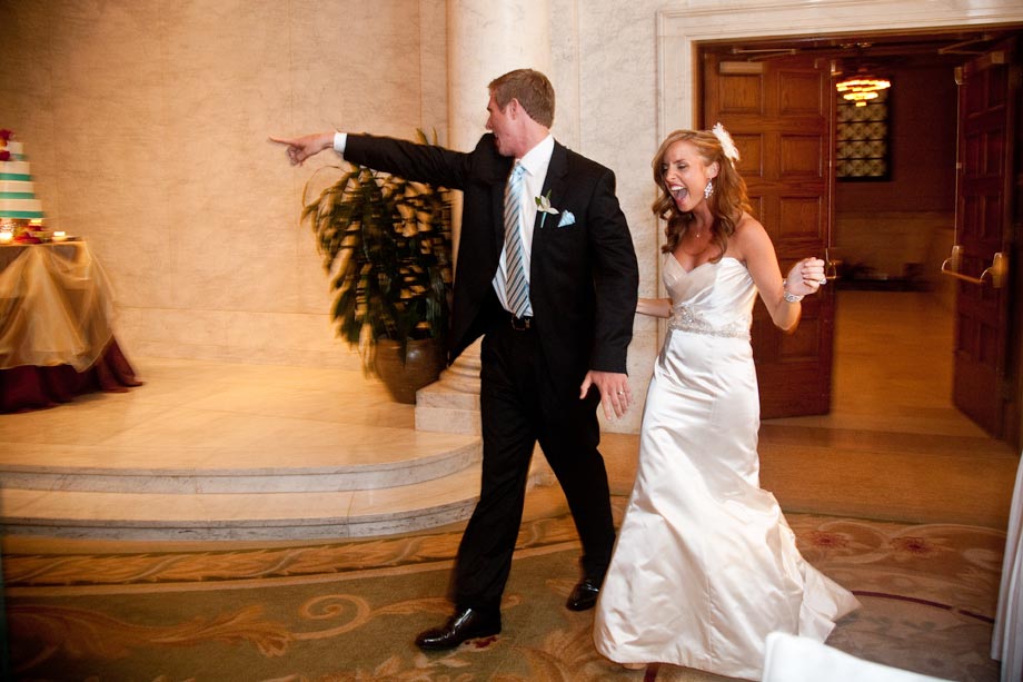 bride and groom entering tremont reception