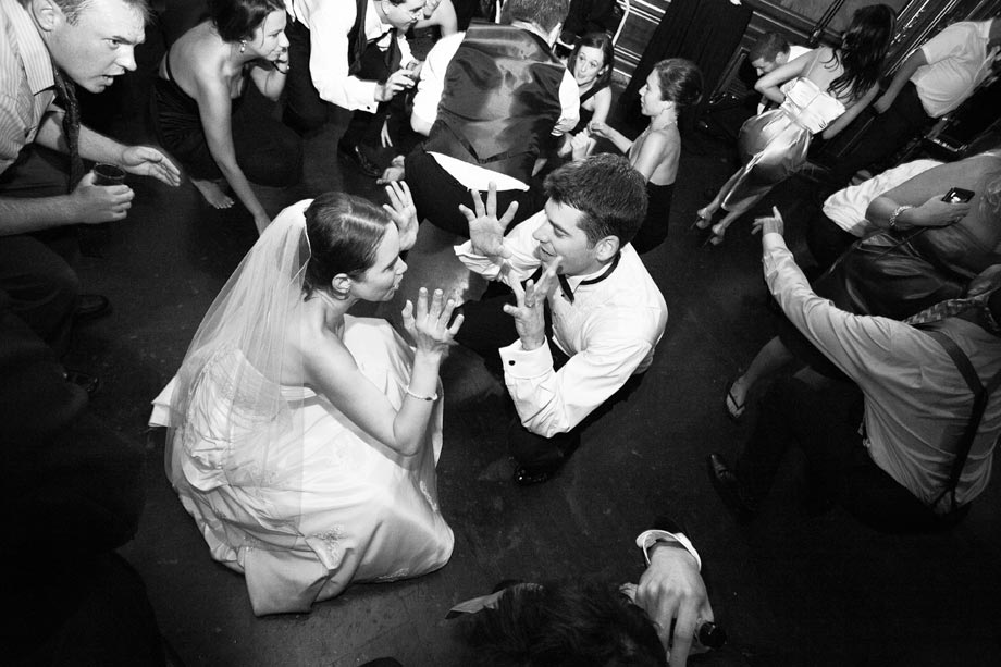 bride and groom dancing at reception