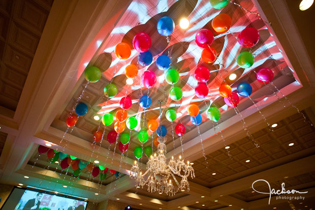 Balloons and lights on Suburban Ceiling