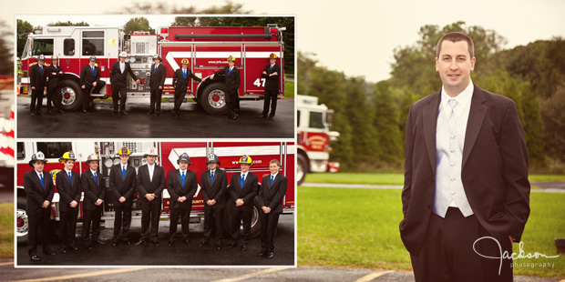 Firefighter groomsmen