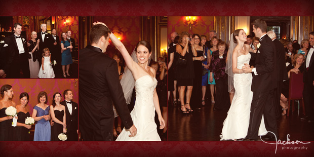 Bride and groom dancing