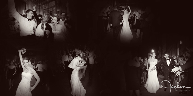 Bride and groom leaving the reception