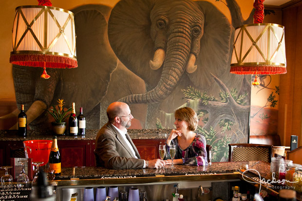 couple sitting at harbor court bar