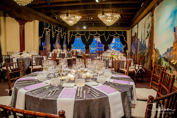 wedding reception table at 1840s