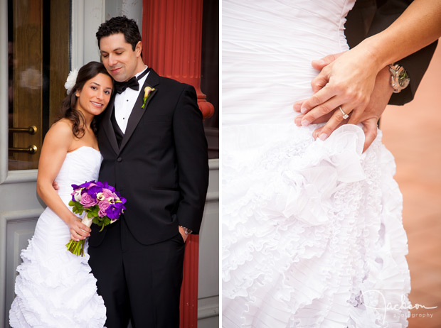 bride and groom close together