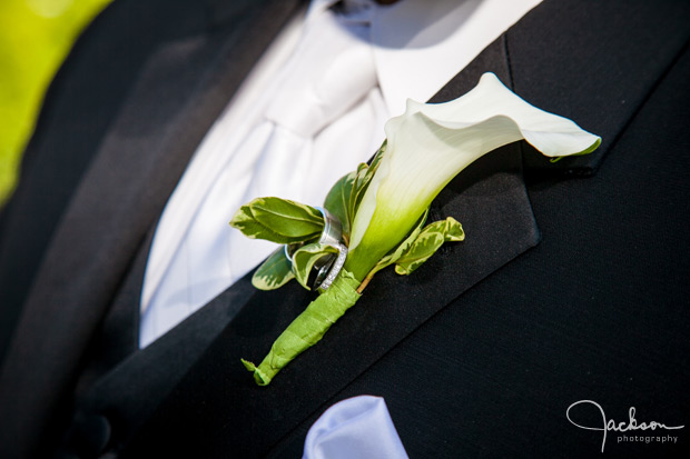 groom's boutonniere with rings