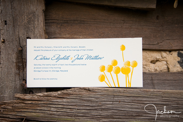 yellow flower wedding invitation