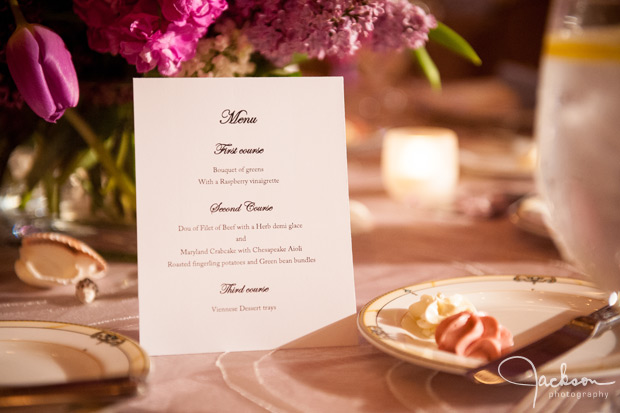 reception menu