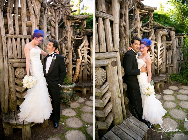 formal photos of bride and groom at the AVAM garden