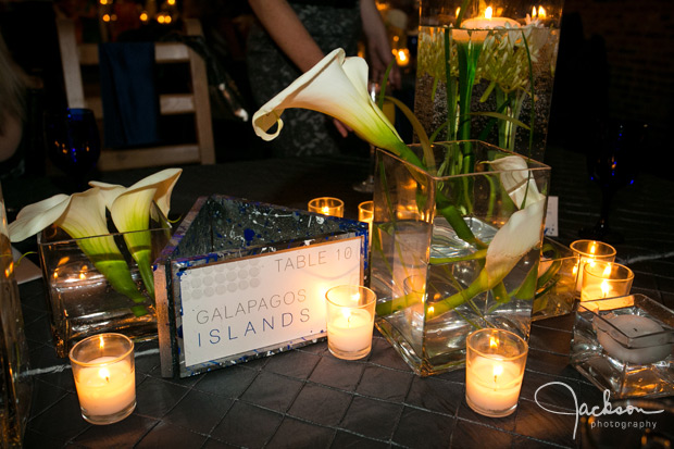 flowers candles Baltimore place setting at wedding reception