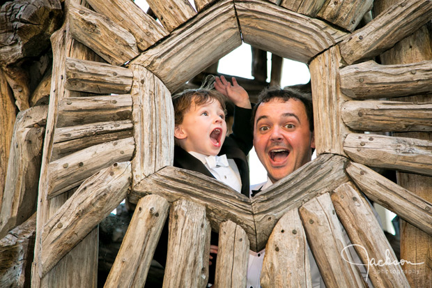 groomsman and child in AVAM wooden sculpture