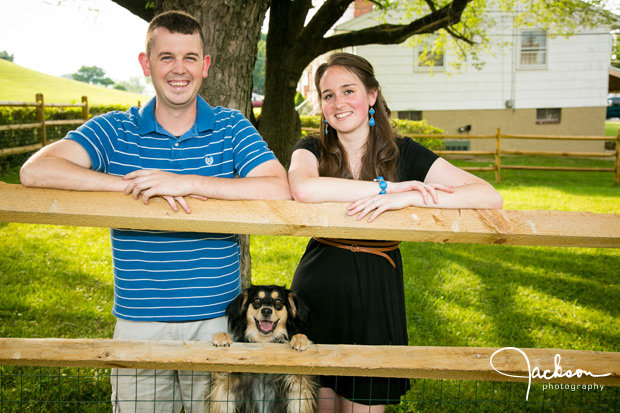 Couple portrait with dog