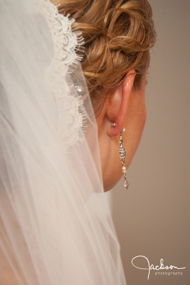 detail of bride's earring